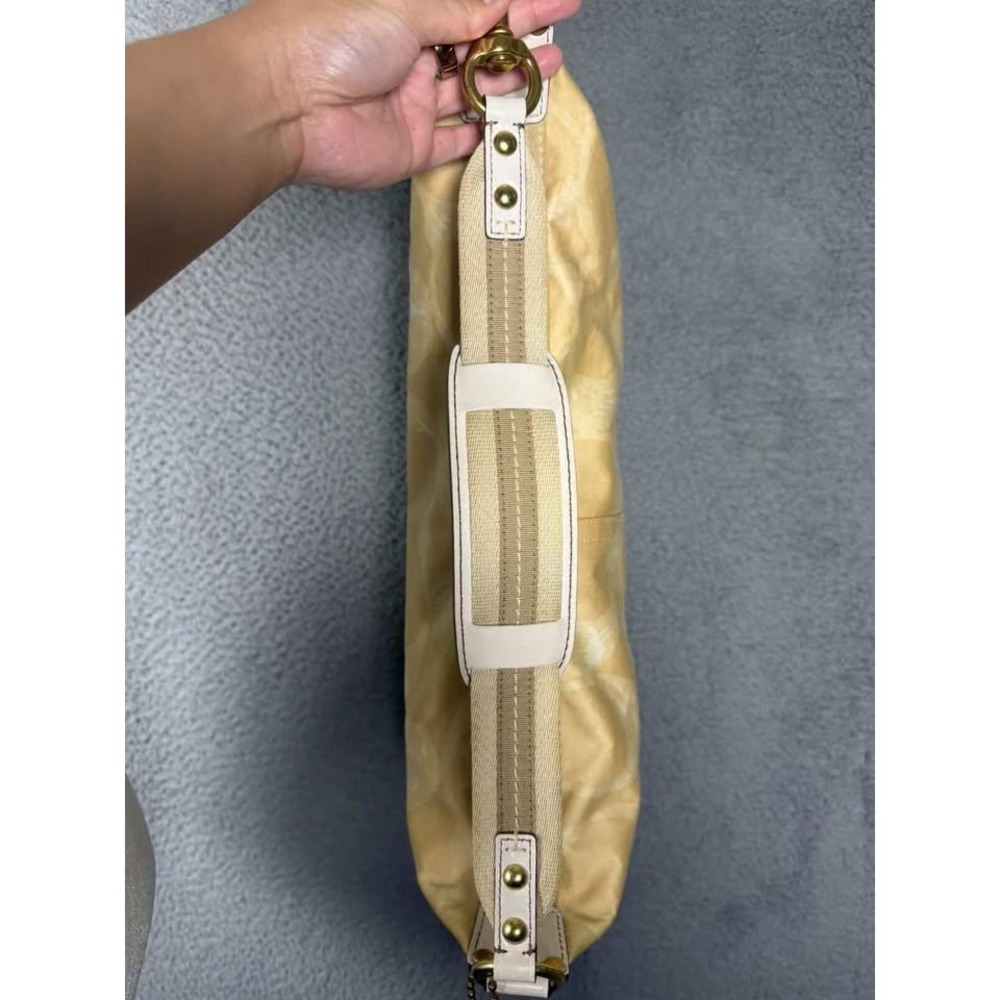 Coach Ergo Signature Hobo Bag Tan Cream Jacquard Brass Hardware M05J-133 - Picture 4 of 8